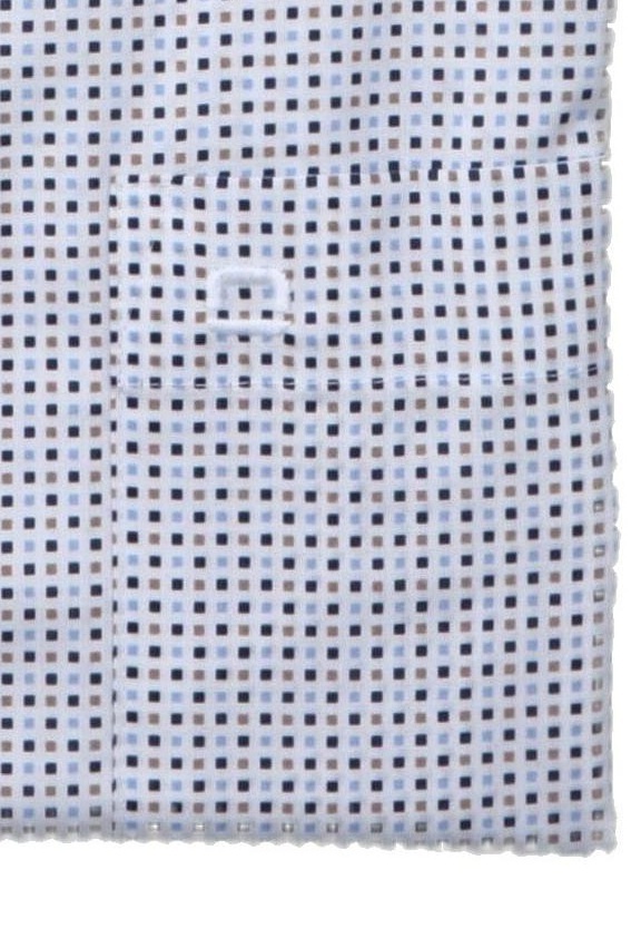 OLYMP Luxor comfort fit Hemd extra langer Arm New Kent Kragen Muster weiß