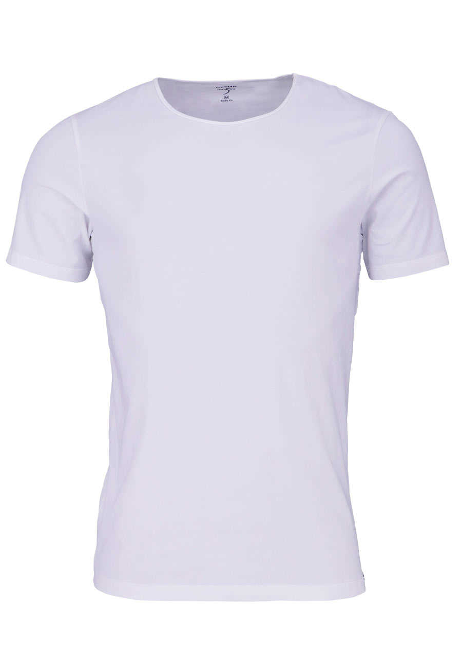 OLYMP T-Shirt Level Five Body fit Halbarm mit Rundhals weiß 