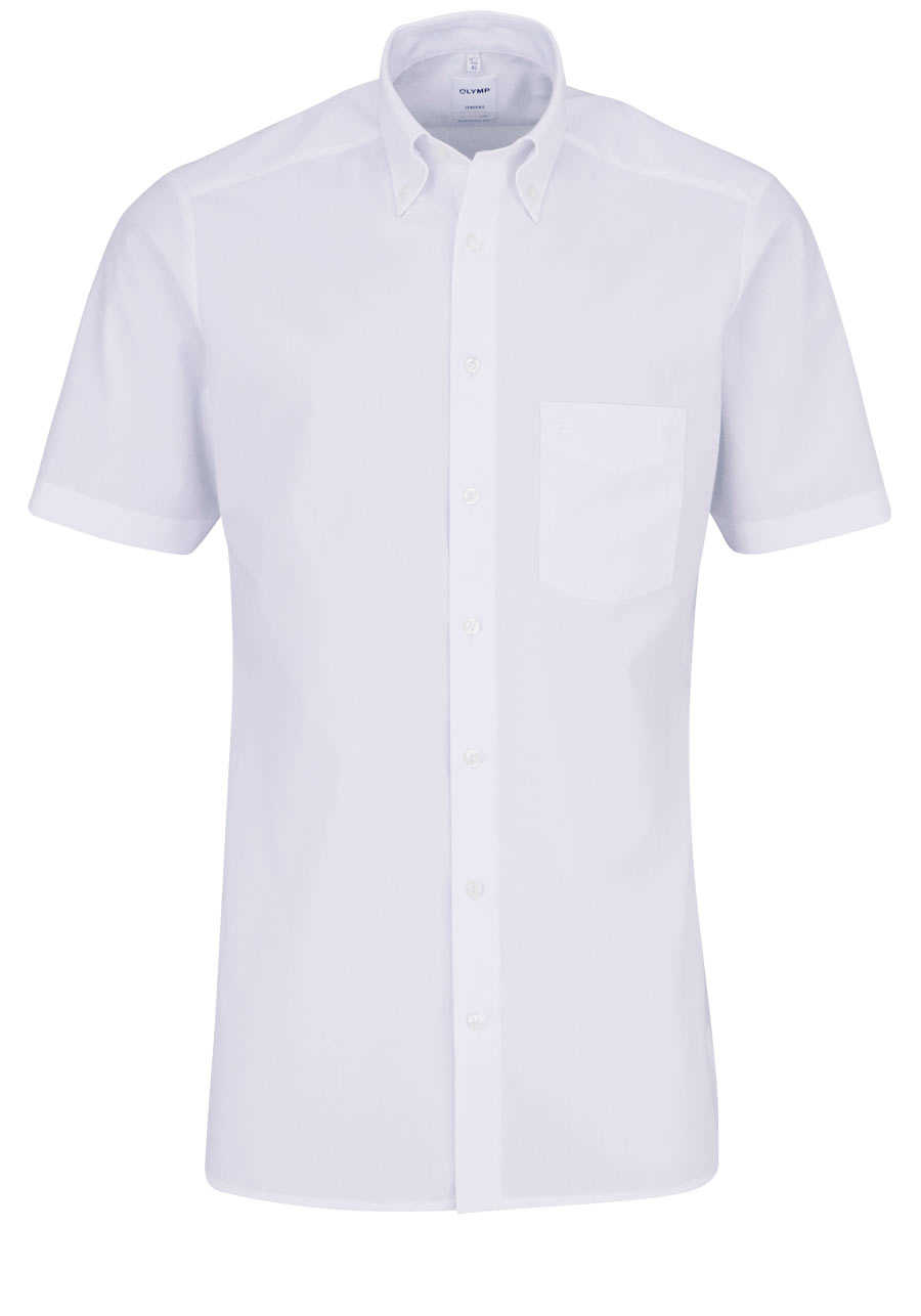 OLYMP Tendenz modern fit Hemd Halbarm Button Down Kragen weiß