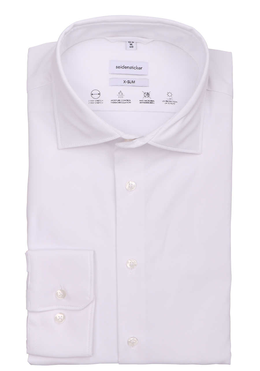 SEIDENSTICKER X-Slim Hemd Langarm Performance Shirt weiß