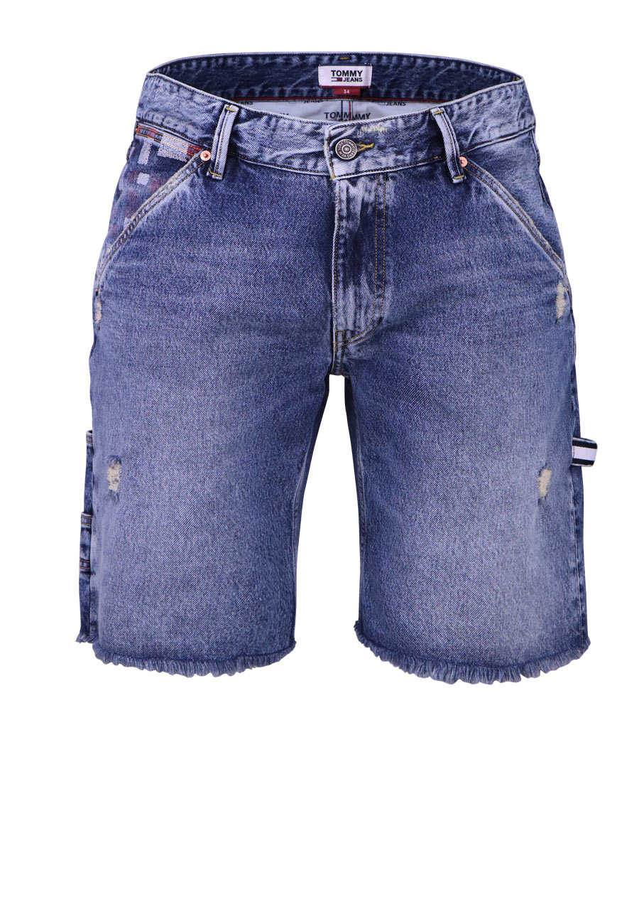 Tommy Jeans Comfort Fit Jeans Shorts Amr Baumwolle Taschen Mittelblau