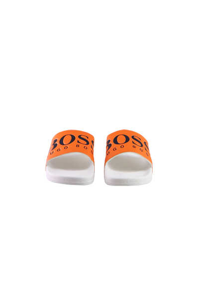BOSS Sandale SOLAR_SLID geformtes Fußbett Logo-Prägung orange