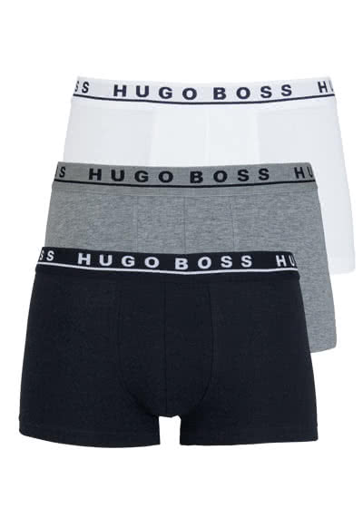 BOSS Boxershorts Logoschriftzug 3er Pack weiß/grau/schwarz