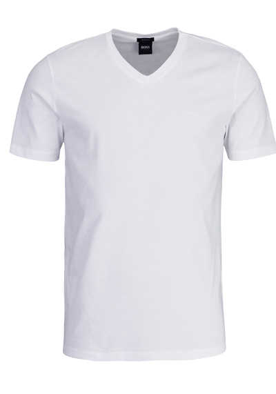 BOSS Halbarm T-Shirt CANISTRO 80 V-Ausschnitt Baumwolle weiß preisreduziert