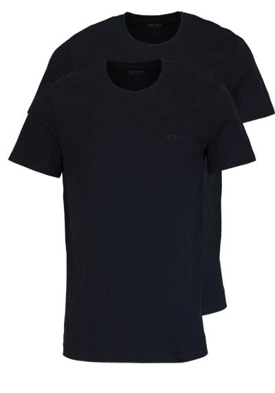 BOSS Halbarm T-Shirt Rundhals Pure Cotton Doppelpack schwarz