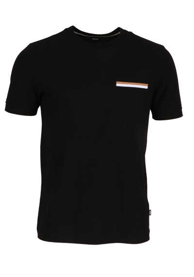 BOSS Halbarm T-Shirt TIBURT 285 Rundhals Brusttasche schwarz preisreduziert