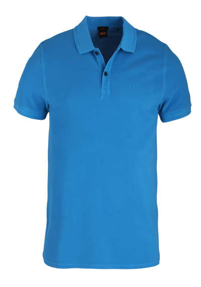 BOSS Kurzarm Poloshirt PRIME Polokragen geknöpft Logo-Detail dunkelblau