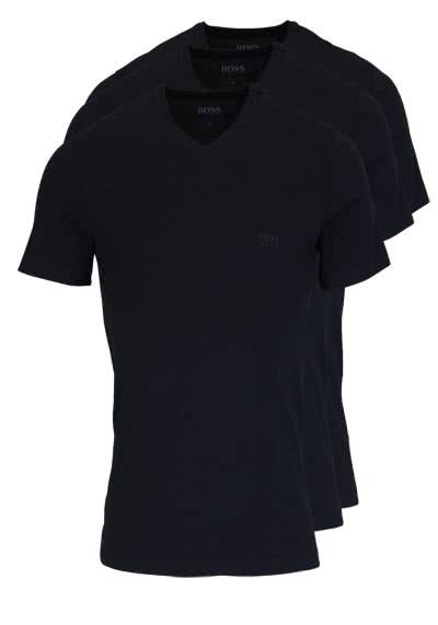 BOSS Regular Fit Kurzarm T-Shirt V-Ausschnitt 3er Pack schwarz