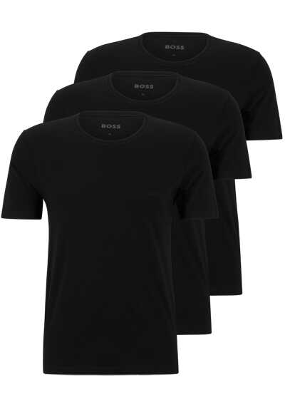 BOSS Regular Fit T-Shirt Halbarm Rundhals 3er Pack schwarz