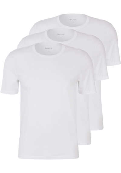 BOSS Regular Fit T-Shirt Halbarm Rundhals 3er Pack weiß