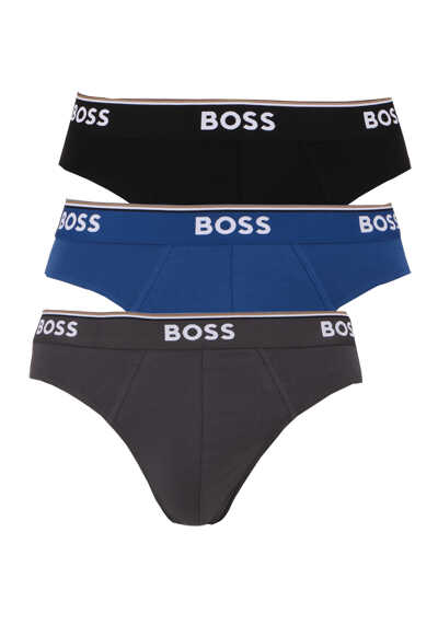 BOSS Slip breiter Gummibund mit Logoschriftzug 3er Pack navy/rauchblau/mittelblau