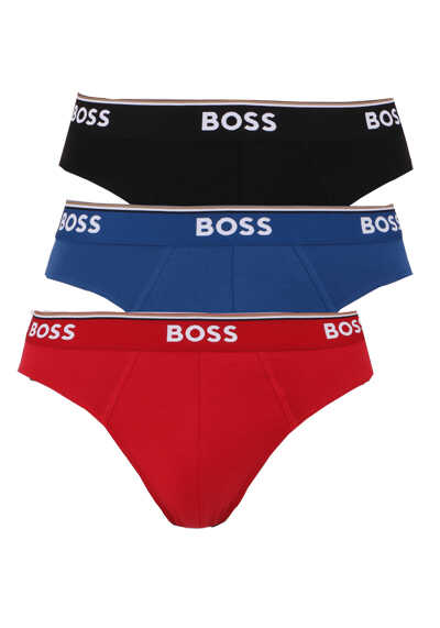 BOSS Slip breiter Gummibund mit Logoschriftzug 3er Pack rot/blau/navy