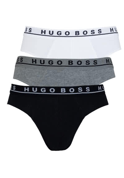BOSS Slip mit Logoschriftzug 3er Pack weiß/grau/schwarz preisreduziert