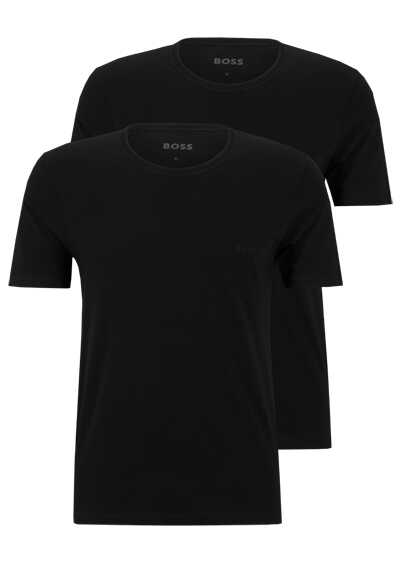 BOSS T-Shirt Halbarm Rundhals Pure Cotton Doppelpack schwarz