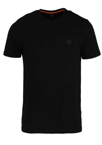 BOSS T-Shirt TALES Halbarm Rundhals Applikation schwarz