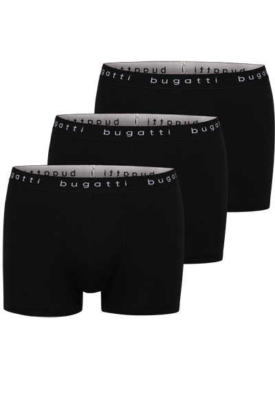 BUGATTI Pants breiter Gummibund Single Jersey 3er Pack schwarz