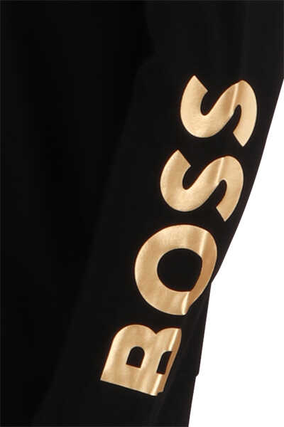 BOSS Trainingsanzug Langarm Reißverschluss Logo schwarz