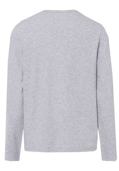 BRAX Langarm Sweatshirt Rundhals Logo reine Baumwolle hellgrau