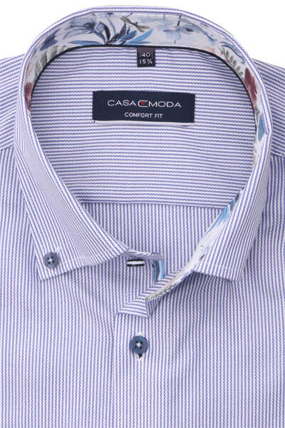 CASAMODA Comfort Fit Hemd Langarm Button Down Kragen Streifen blau