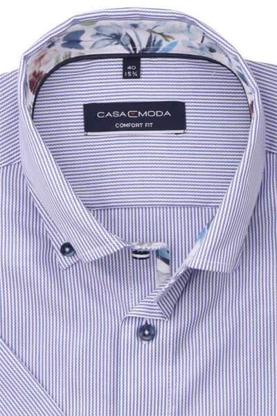 CASAMODA Comfort Fit Hemd super langer Arm Button Down Kragen Streifen blau