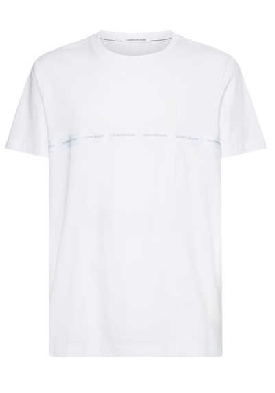 CALVIN KLEIN JEANS Halbarm T-Shirt Rundhals Logo-Band Uni weiß