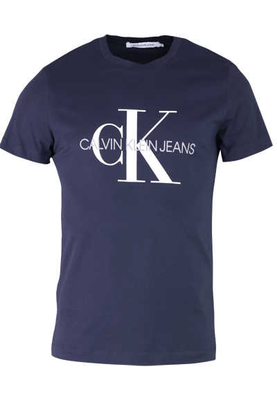 CALVIN KLEIN JEANS Halbarm T-Shirt Rundhals Logo-Print navy