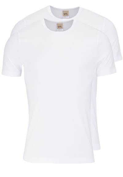 CAMEL ACTIVE Halbarm T-Shirt Rundhals Jersey Doppelpack weiß