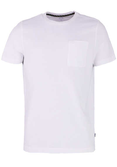 CAMEL ACTIVE T-Shirt Halbarm Rundhals Logo-Stick Brusttasche weiß