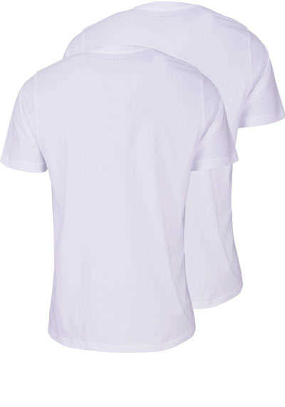 CASAMODA T-Shirt Rundhals reine Baumwolle Doppelpack weiß