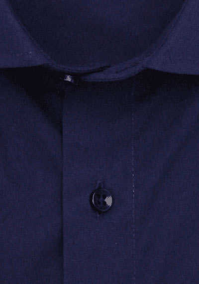 CASAMODA Modern Fit Hemd Halbarm New Kent Kragen nachtblau