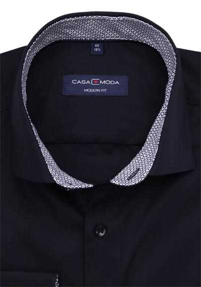 CASAMODA Modern Fit Hemd Langarm New Kent Kragen schwarz