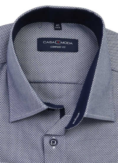 CASAMODA Comfort Fit Businesshemd Langarm New Kent Kragen bügelfrei blau