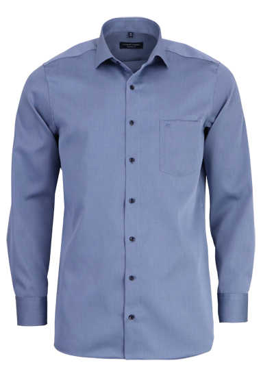 CASAMODA Comfort Fit Hemd extra langer Arm Haifischkragen blau