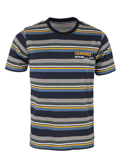 CASAMODA Halbarm T-Shirt Rundhals Front-Print Ringel blau preisreduziert