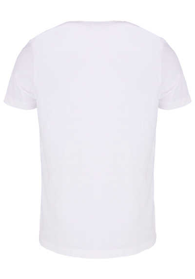CAMEL ACTIVE Halbarm T-Shirt Rundhals Logo-Stick Brusttasche weiß