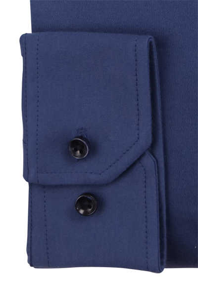 DESOTO Slim Fit Luxury Line Hemd Langarm Haifischkragen Jersey Stretch dunkelblau