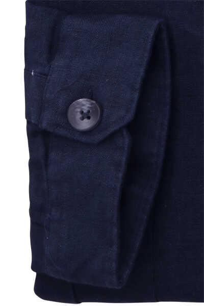 ETERNA Modern Fit 1863 Fieldjacket Hemd Langarm Leinen nachtblau