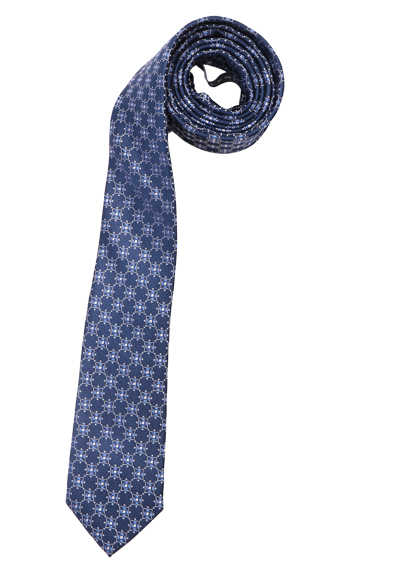 ETERNA Krawatte aus reiner Seide 6 cm breit Muster blau