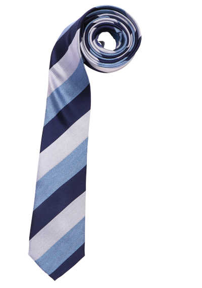 ETERNA Krawatte aus reiner Seide 6 cm breit Streifen blau