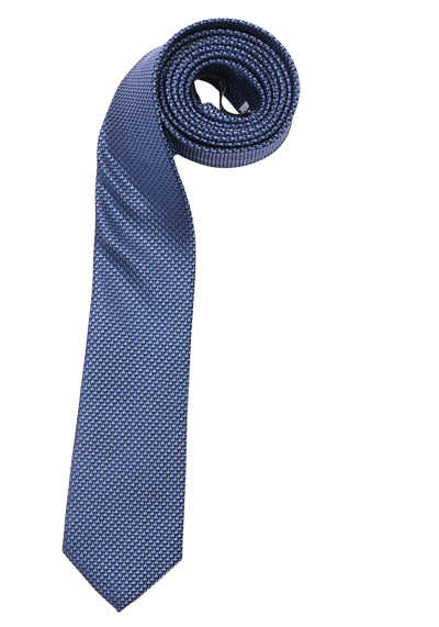 ETERNA Krawatte aus reiner Seide 6 cm breit Struktur Muster blau