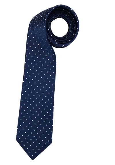 ETERNA Krawatte aus reiner Seide 7,5 cm breit Punkte nachtblau