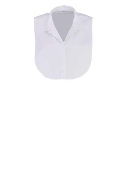 ETERNA Modern Bluse ohne Arm Krageneinsatz Hemdkragen weiß