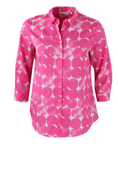 ETERNA Modern Fit Bluse Langarm Hemdkragen Muster rosa