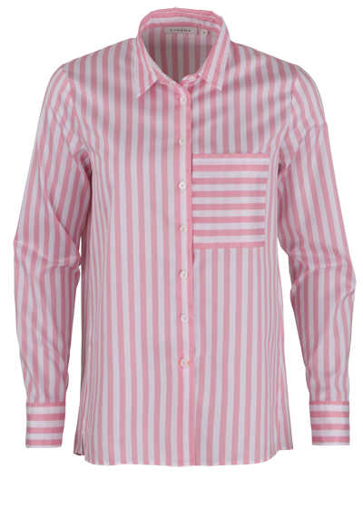 ETERNA Modern Fit Bluse Langarm Hemdkragen Streifen rosa