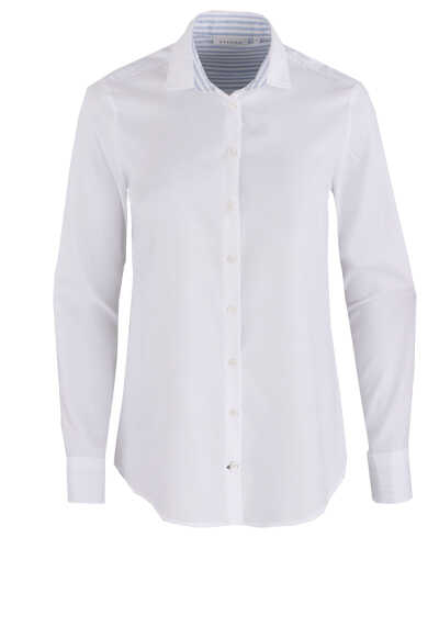 ETERNA Modern Fit Bluse Langarm Hemdkragen geknöpft weiß