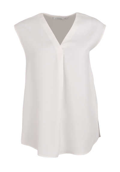 ETERNA Modern Fit Bluse ohne Ärmel V-Ausschnitt Viscose weiß