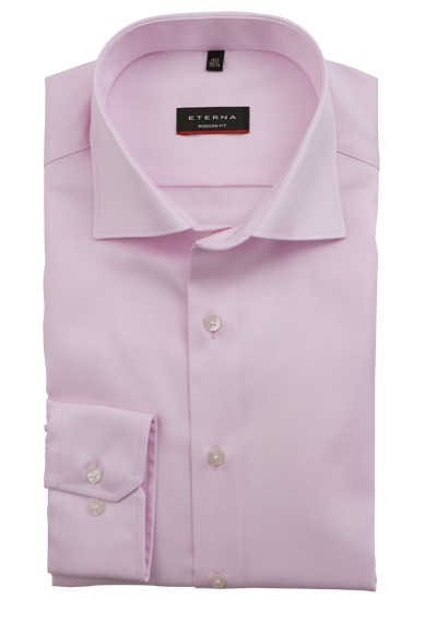 ETERNA Modern Fit Hemd Langarm New Kent Kragen Blickdicht rosa