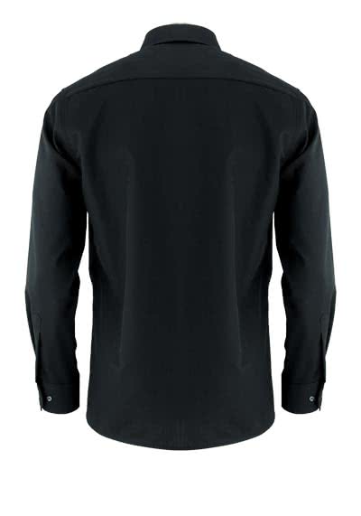 ETERNA Modern Fit Hemd Langarm mit Brusttasche schwarz