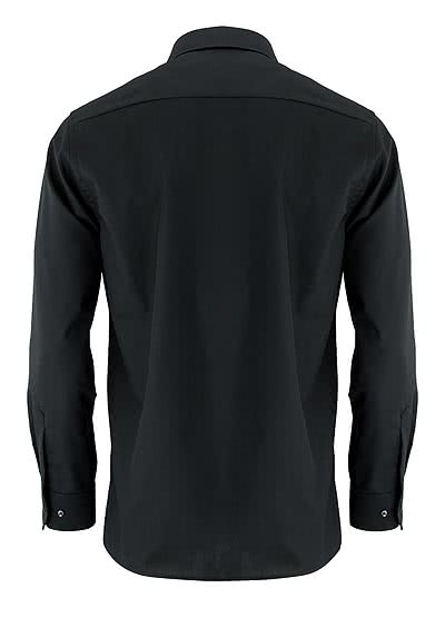 ETERNA Modern Fit Hemd Langarm mit New Kent Kragen Popeline schwarz