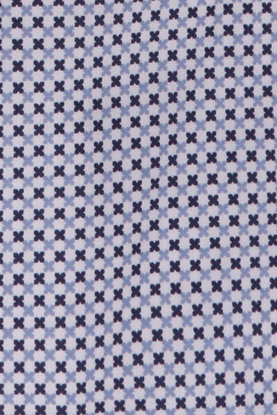 ETERNA Modern Fit Performence Hemd extra kurzer Arm Twill Muster blau